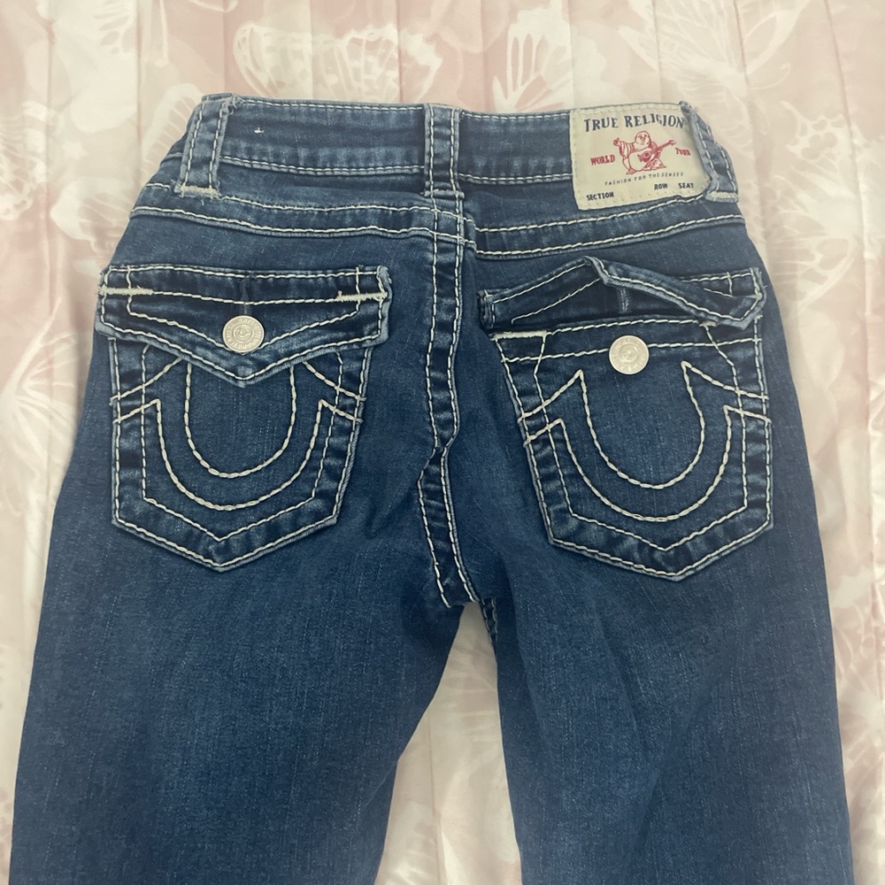 True Religion Kids Blue Jeans with White Accents